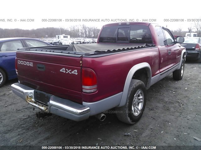 1B7GG22Y7XS134771 - 1999 DODGE DAKOTA RED photo 4