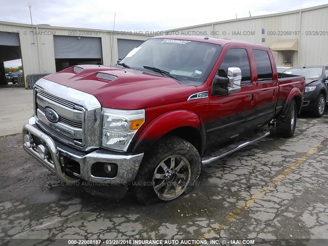 1FT7W2BT1CEB18923 - 2012 FORD F250 SUPER DUTY RED photo 2