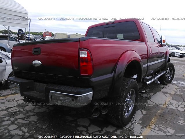 1FT7W2BT1CEB18923 - 2012 FORD F250 SUPER DUTY RED photo 4