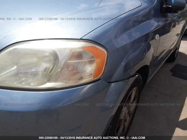KL1TD56647B061075 - 2007 CHEVROLET AVEO LS BLUE photo 6