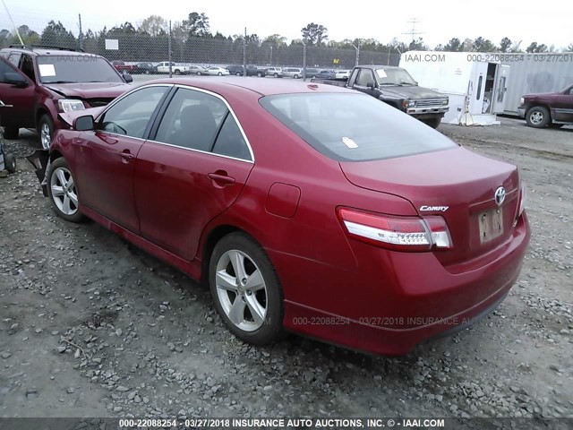 4T1BF3EK4AU503622 - 2010 TOYOTA CAMRY SE/LE/XLE MAROON photo 3