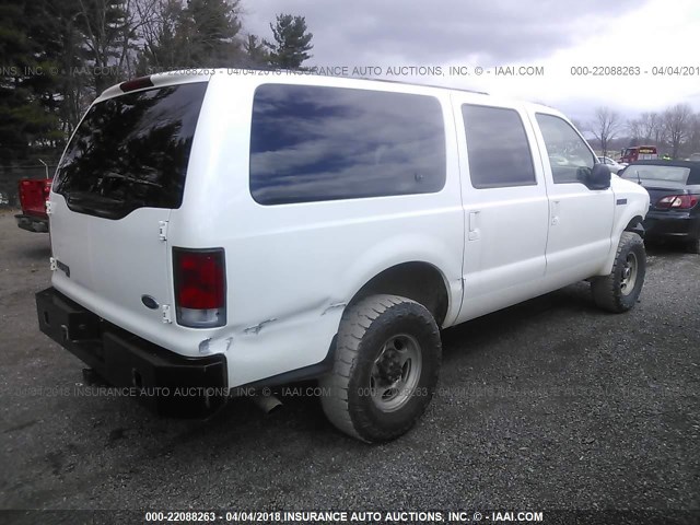 1FMNU41S21EC56030 - 2001 FORD EXCURSION XLT WHITE photo 4