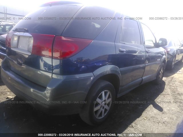 3G5DA03E92S571396 - 2002 BUICK RENDEZVOUS CX BLUE photo 4