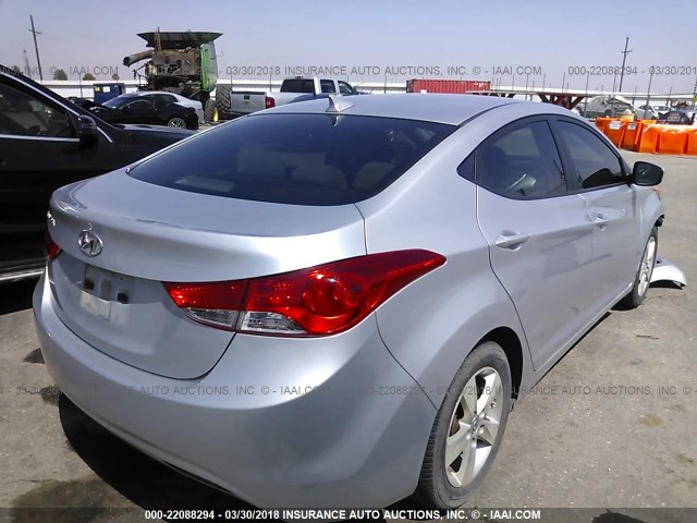 5NPDH4AE6CH112644 - 2012 HYUNDAI ELANTRA GLS/LIMITED SILVER photo 4