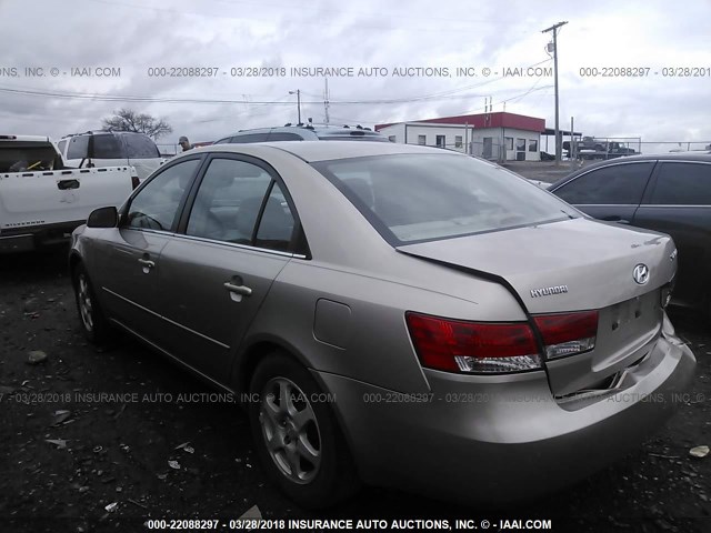 5NPEU46C36H066850 - 2006 HYUNDAI SONATA GLS/LX GOLD photo 3