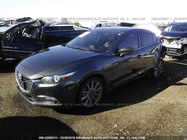 3MZBN1W36HM134406 - 2017 MAZDA 3 GRAND TOURING GRAY photo 2