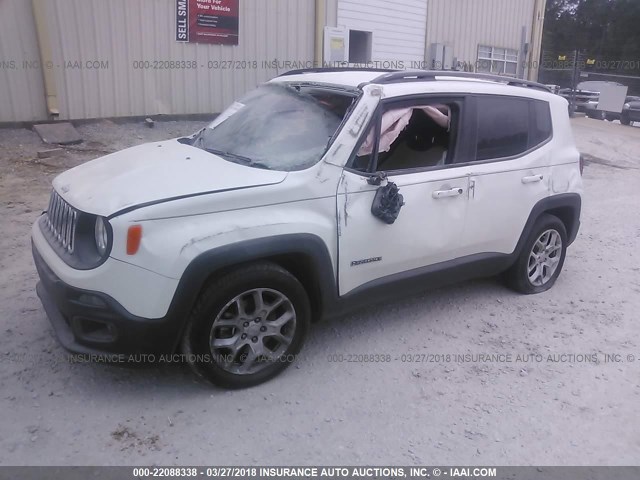 ZACCJABB9HPF52830 - 2017 JEEP RENEGADE LATITUDE WHITE photo 2