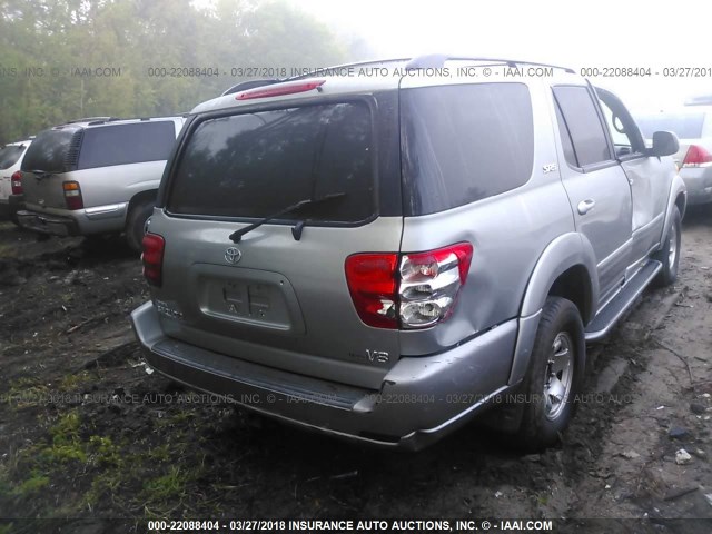 5TDZT34A72S136757 - 2002 TOYOTA SEQUOIA SR5 GRAY photo 4