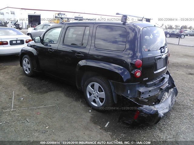 3GNDA13D78S584430 - 2008 CHEVROLET HHR LS BLACK photo 3