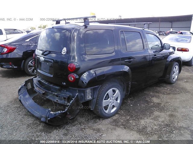 3GNDA13D78S584430 - 2008 CHEVROLET HHR LS BLACK photo 4