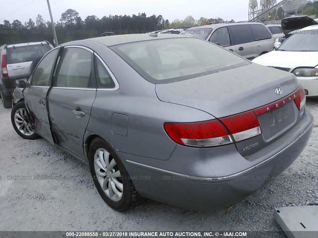 KMHFC46F18A274555 - 2008 HYUNDAI AZERA SE/LIMITED GRAY photo 3