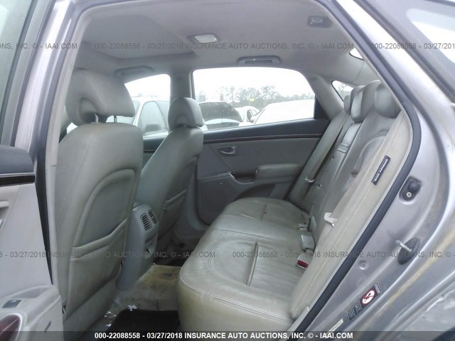 KMHFC46F18A274555 - 2008 HYUNDAI AZERA SE/LIMITED GRAY photo 8