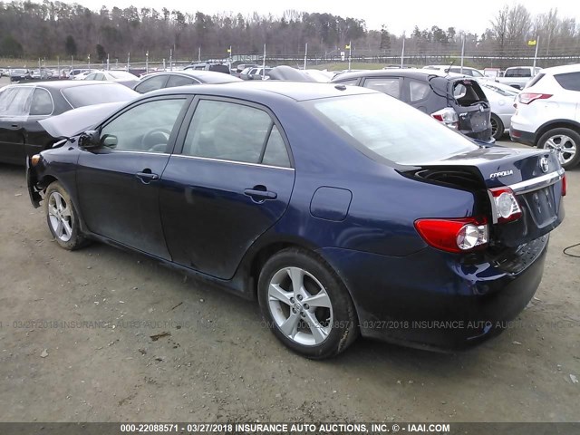 5YFBU4EE5DP201610 - 2013 TOYOTA COROLLA S/LE BLUE photo 3