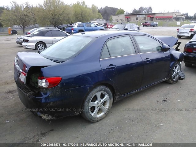 5YFBU4EE5DP201610 - 2013 TOYOTA COROLLA S/LE BLUE photo 4