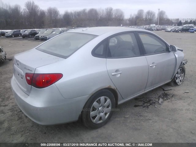 KMHDU46DX7U174261 - 2007 HYUNDAI ELANTRA GLS/SE/LIMITED SILVER photo 4