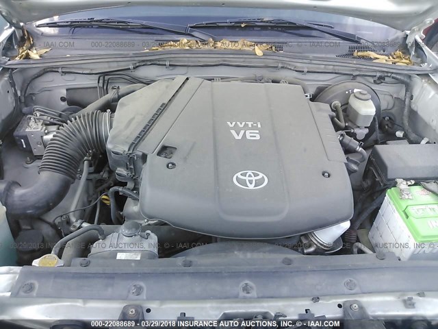 5TETU62N26Z314061 - 2006 TOYOTA TACOMA PRERUNNER ACCESS CAB SILVER photo 10