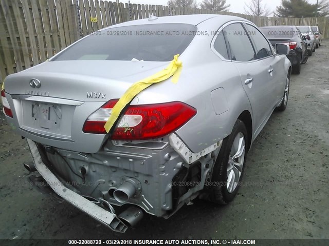 JN1BY1AR2BM374855 - 2011 INFINITI M37 X SILVER photo 4