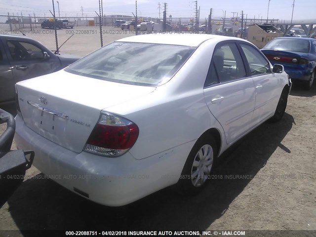 4T1BE32K75U533288 - 2005 TOYOTA CAMRY LE/XLE/SE WHITE photo 4