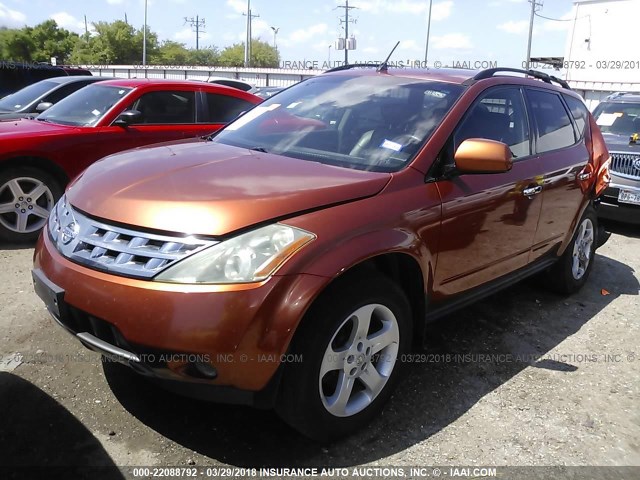 JN8AZ08W54W342067 - 2004 NISSAN MURANO SL/SE ORANGE photo 2