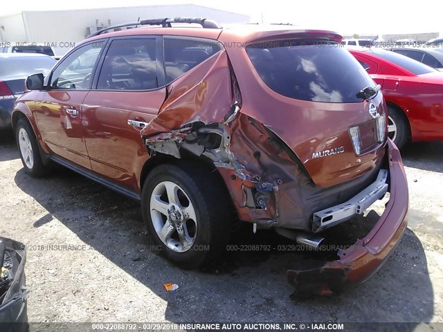 JN8AZ08W54W342067 - 2004 NISSAN MURANO SL/SE ORANGE photo 3