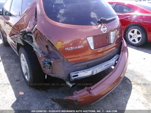 JN8AZ08W54W342067 - 2004 NISSAN MURANO SL/SE ORANGE photo 6