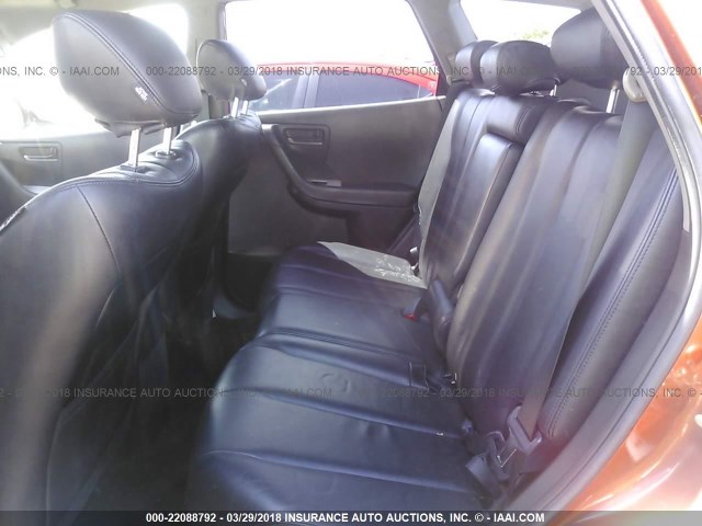 JN8AZ08W54W342067 - 2004 NISSAN MURANO SL/SE ORANGE photo 8