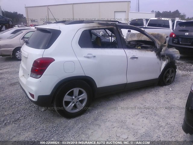 3GNCJLSB4HL272664 - 2017 CHEVROLET TRAX 1LT WHITE photo 4