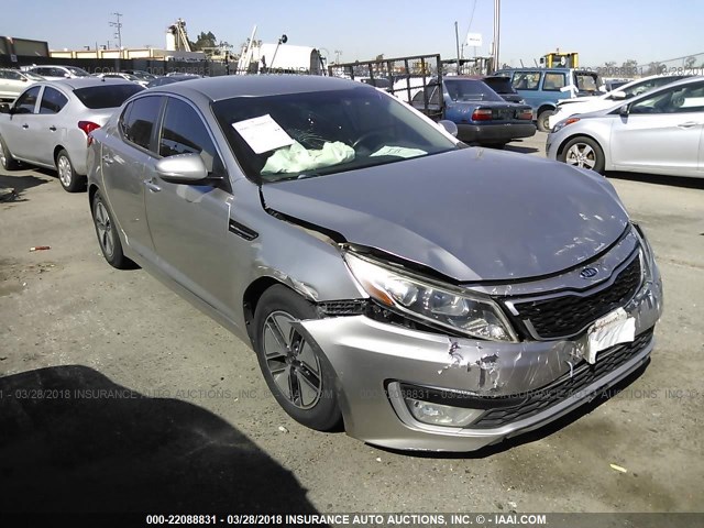 KNAGM4AD8C5012946 - 2012 KIA OPTIMA HYBRID SILVER photo 1