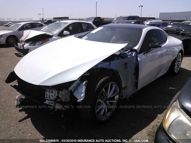 JTHHY5AY4JA000462 - 2018 LEXUS LC 500H WHITE photo 2