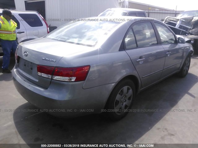 5NPET46C06H102836 - 2006 HYUNDAI SONATA GL GRAY photo 4