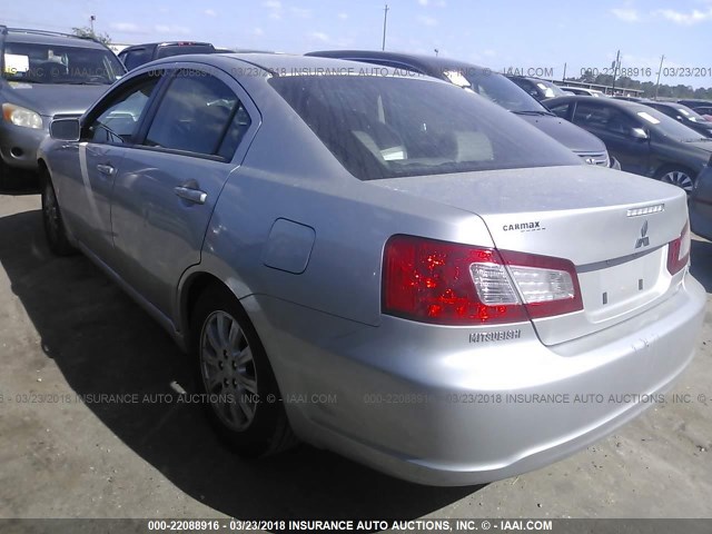 4A32B2FF1BE010386 - 2011 MITSUBISHI GALANT FE SILVER photo 3