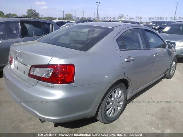 4A32B2FF1BE010386 - 2011 MITSUBISHI GALANT FE SILVER photo 4