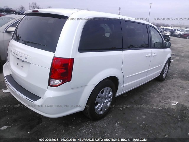 2C4RDGBGXHR725573 - 2017 DODGE GRAND CARAVAN SE WHITE photo 4