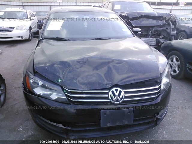 1VWBH7A30CC108752 - 2012 VOLKSWAGEN PASSAT SE BLACK photo 6