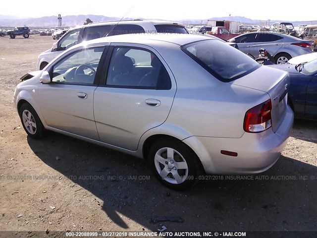 KL1TD52685B469291 - 2005 CHEVROLET AVEO LS SILVER photo 3