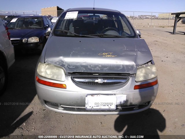 KL1TD52685B469291 - 2005 CHEVROLET AVEO LS SILVER photo 6