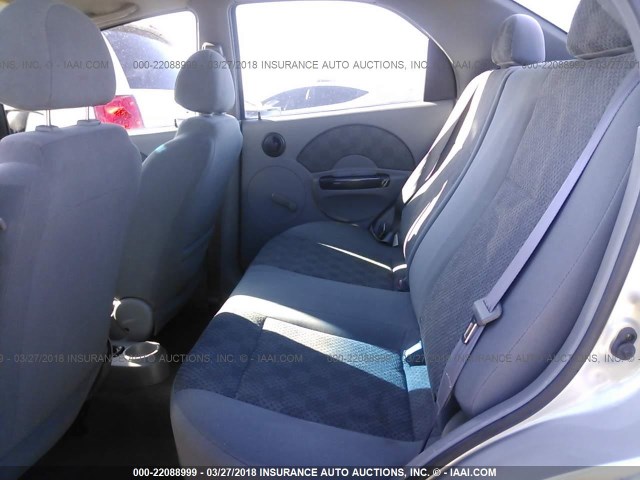 KL1TD52685B469291 - 2005 CHEVROLET AVEO LS SILVER photo 8