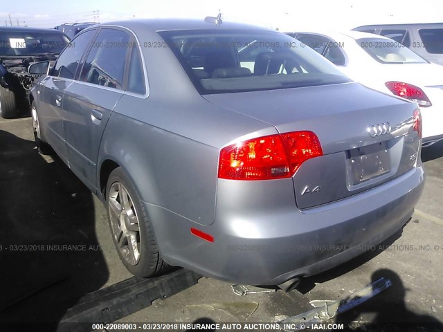 WAUDF78E36A251801 - 2006 AUDI A4 2.0T QUATTRO GRAY photo 3