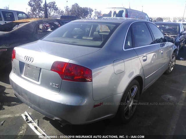 WAUDF78E36A251801 - 2006 AUDI A4 2.0T QUATTRO GRAY photo 4