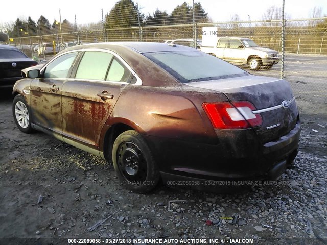 1FAHP2DW2BG115515 - 2011 FORD TAURUS SE BURGUNDY photo 3