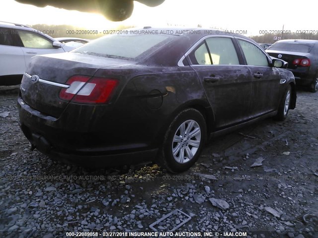 1FAHP2DW2BG115515 - 2011 FORD TAURUS SE BURGUNDY photo 4