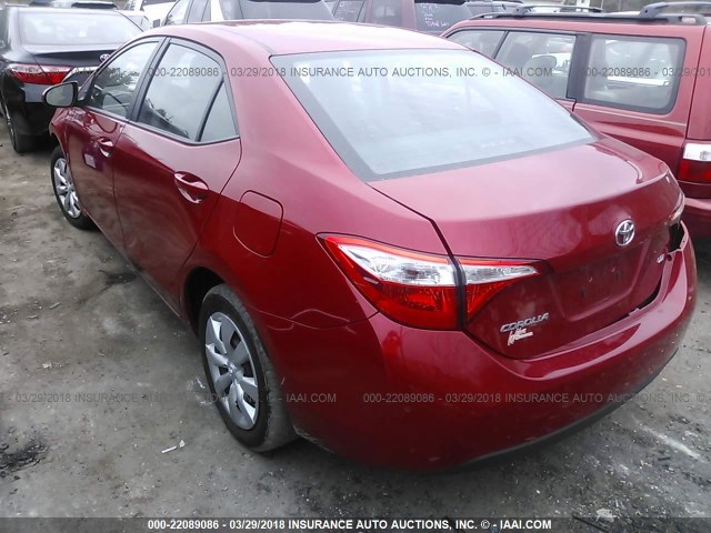 5YFBURHE3FP208650 - 2015 TOYOTA COROLLA L/LE/LE PLS/PRM/S/S PLS RED photo 3