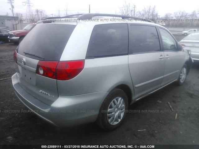 5TDZK23C88S130488 - 2008 TOYOTA SIENNA CE/LE SILVER photo 4