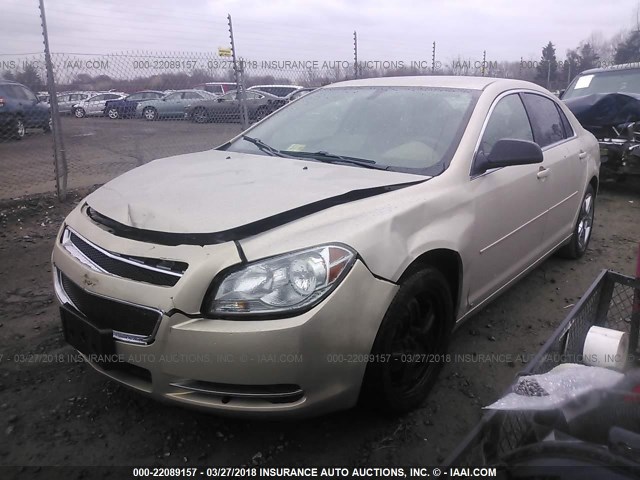 1G1ZG57B69F221127 - 2009 CHEVROLET MALIBU LS ოქროსფერი ფოტო 2