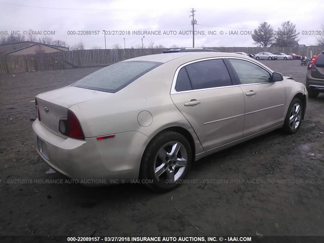 1G1ZG57B69F221127 - 2009 CHEVROLET MALIBU LS ოქროსფერი ფოტო 4