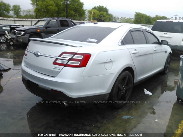 1FAHP2KTXEG117462 - 2014 FORD TAURUS SHO SILVER photo 4