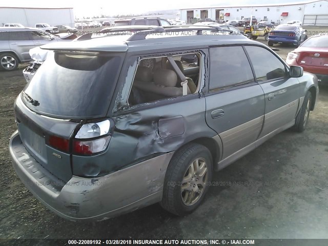 4S3BH686817620620 - 2001 SUBARU LEGACY OUTBACK LIMITED GREEN photo 4