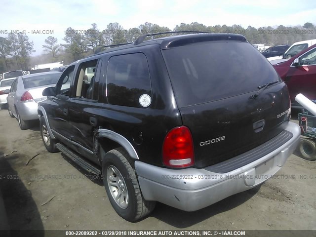 1D4HR58N23F566395 - 2003 DODGE DURANGO SLT PLUS BLACK photo 3