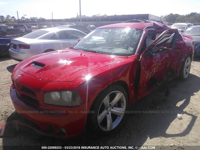 2B3LA73W98H293005 - 2008 DODGE CHARGER SRT-8 RED photo 2