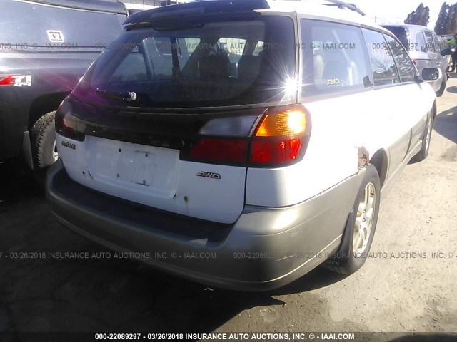 4S3BH686417605547 - 2001 SUBARU LEGACY OUTBACK LIMITED WHITE photo 4